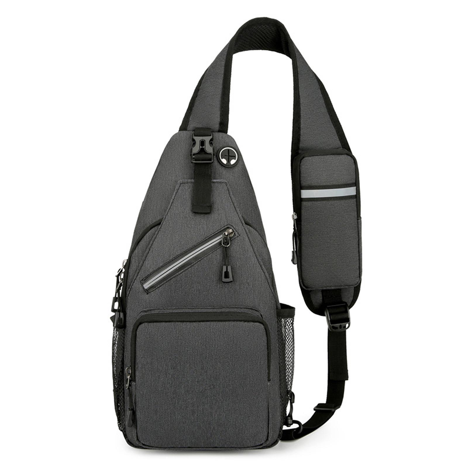 Schultertasche, Umhängetaschen, Gürteltaschen für Männer und Frauen, Umhängetasche, Wander-Tagesrucksack dunkelgraue