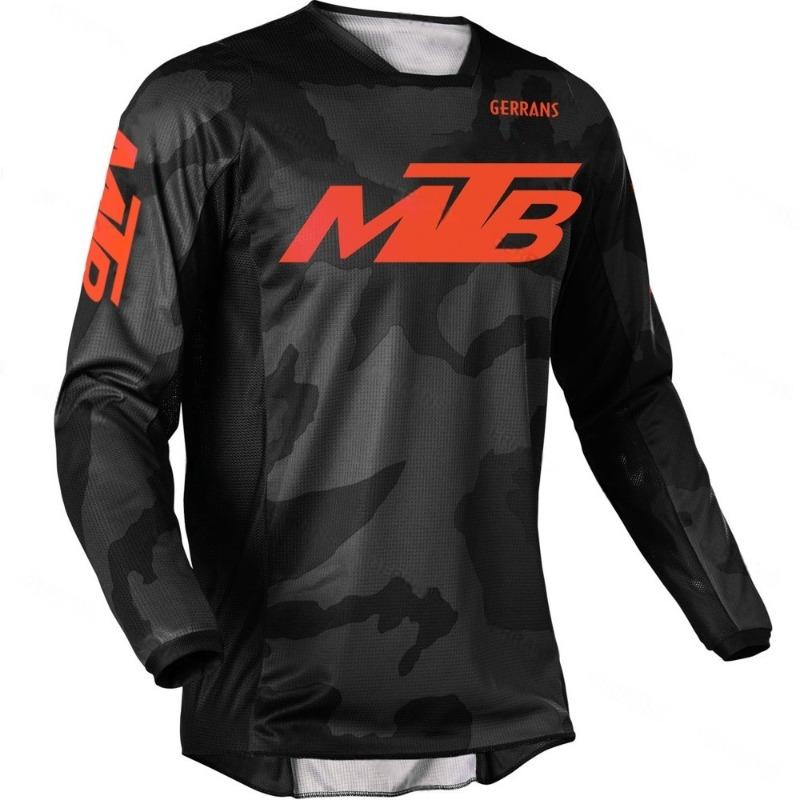 Herren Langarm Offroad Motorrad Fahranzug Downhill Mountainbike MTB Shirt Offroad DH Bike Bequem und Atmungsaktiv S
