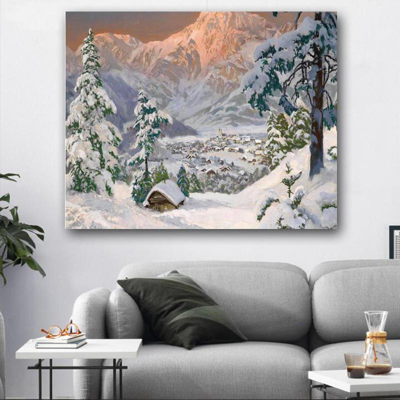 5d Diy Schnee Landschaft Diamant Stickerei Diamant Mosaik Diamant Malerei Kreuz Stich 20X30