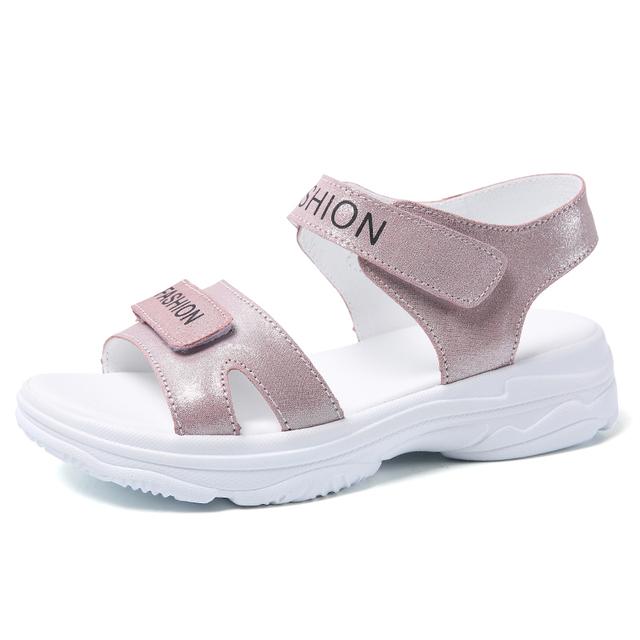 Sommer Damen Sandalen Leder Damen Outdoor Strand Damen Schuhe Lässige Gladiator Plateau Schuhe Damen Schuhe Sandalen 34 rosa