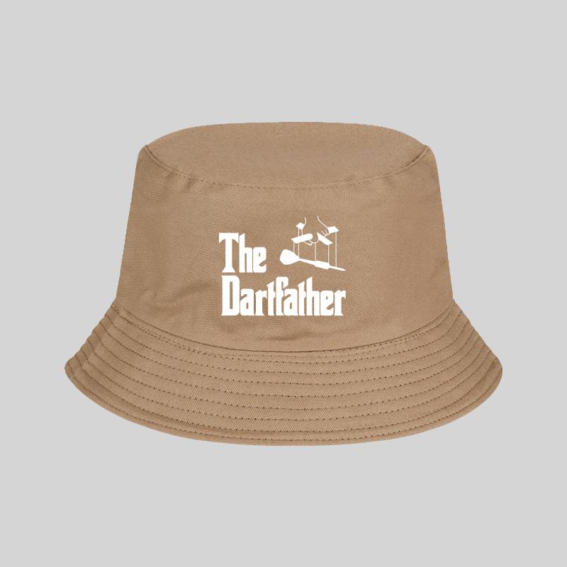 Der Dartvater Bedruckter Fischerhut Humorvoller Retro-Stil Unisex Darts-Turniere & Tägliche Fahrt Für Darts-Enthusiasten & Hol brown