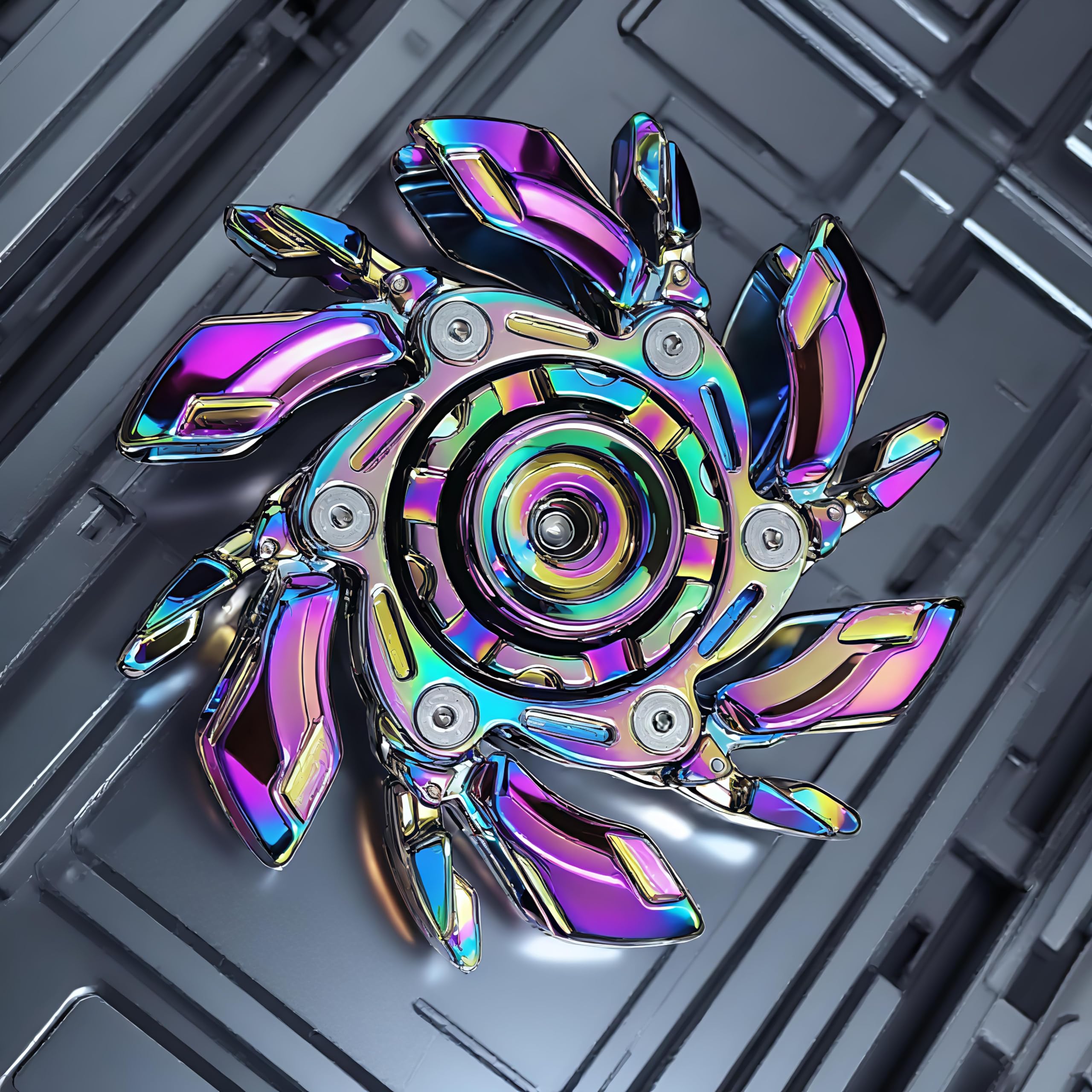 Mechanischer verformbarer Metall-Fidget Spinner, Premium-Legierung EDC Handspinner, reibungslose Drehung Anti-Stress-Fingerspitzen-Kreiselspielzeug für Erwachsene bunt