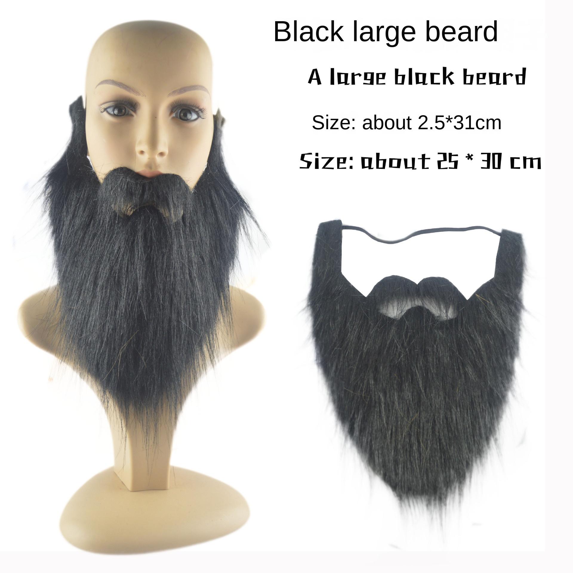 1 Stück DIY Kostüm Bart Lang Flauschig Bärte Cosplay Kostüm Requisiten Weihnachtsmann Bart Augenbrauen Schnurrbart Weihnachtsfeier Zubehö schwarz