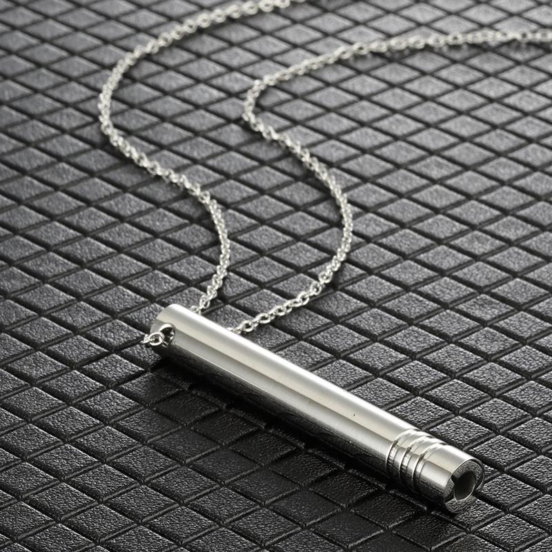 Breathlace-Halskette, Calm Harmony, Anti-Raucher-Halskette, Atem-Halskette gegen Angstzustände, Edelstahl silber