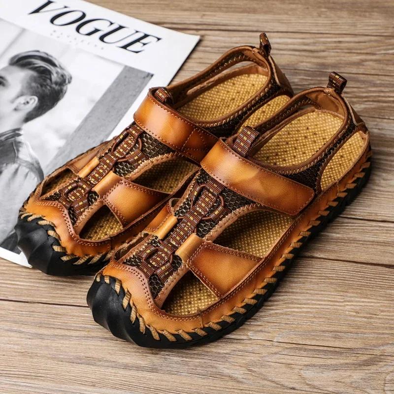 Herren Strandsandalen für Herren Originalmarken Schuhe Herren Bequeme Hausschuhe Erwachsene Herren Sandale Herren Ledersandale Sommer 41