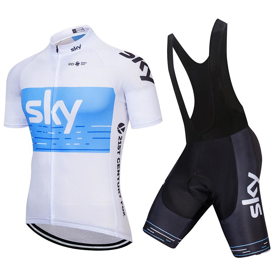 Fahrradbekleidung Sky Team Mountainbike Fahrradteam Edition Radanzug Set Träger Kurzarm Set 2026 Sommer Atmungsaktives Radanzug Set XXXL