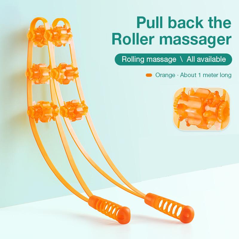 Rücken-Schulter-Nacken-Muskelmassagegerät, Meridian-Massagegerät, Cellulite-Fuß-Körpermassagegerät, Fitness-Physiotherapie-Massageroller orange