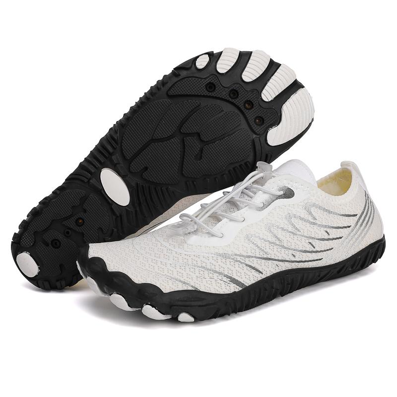 Barfußschuhe fürs Fitnessstudio, Damen und Herren, Pro-Wasserschuhe, Barfuß-Wanderschuhe, breite Zehenpartie, rutschfeste, atmungsaktive Zero-Drop-Schuhe 39 weiß
