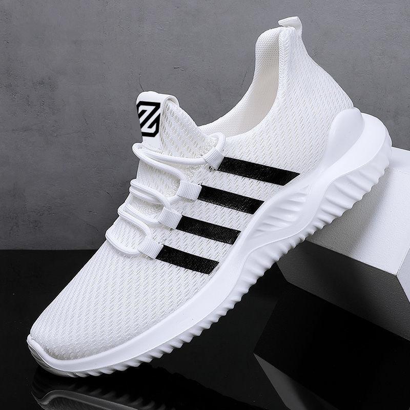 Atmungsaktive Sport-Laufschuhe Herren Kleine Weiße Schuhe Mode Freizeitschuhe Herrenschuhe 36-44 37 weiß