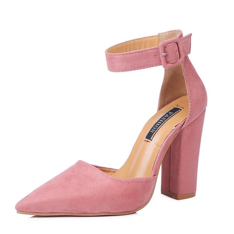6 farbe Sexy Retro Schuhe Mit Hohen Absätzen Frauen Mode High Heels Pumps Hohe Starke Heels Schuhe Herbst Mode 39 rosa