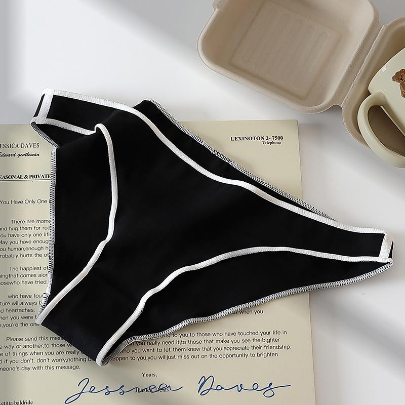 Niedrig geschnittene einfarbige Slips Sexy Schlicht Bequem Antibakteriell Übergröße Damen-Slips 3XL