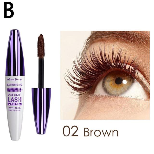 5D Seide Faser Mascara Lash Farbe Mascara Wasserdicht Rimel 3D Mascara Wimpern Verlängerung Dicken Verlängerung Wimpern Kosmetik 02 braun