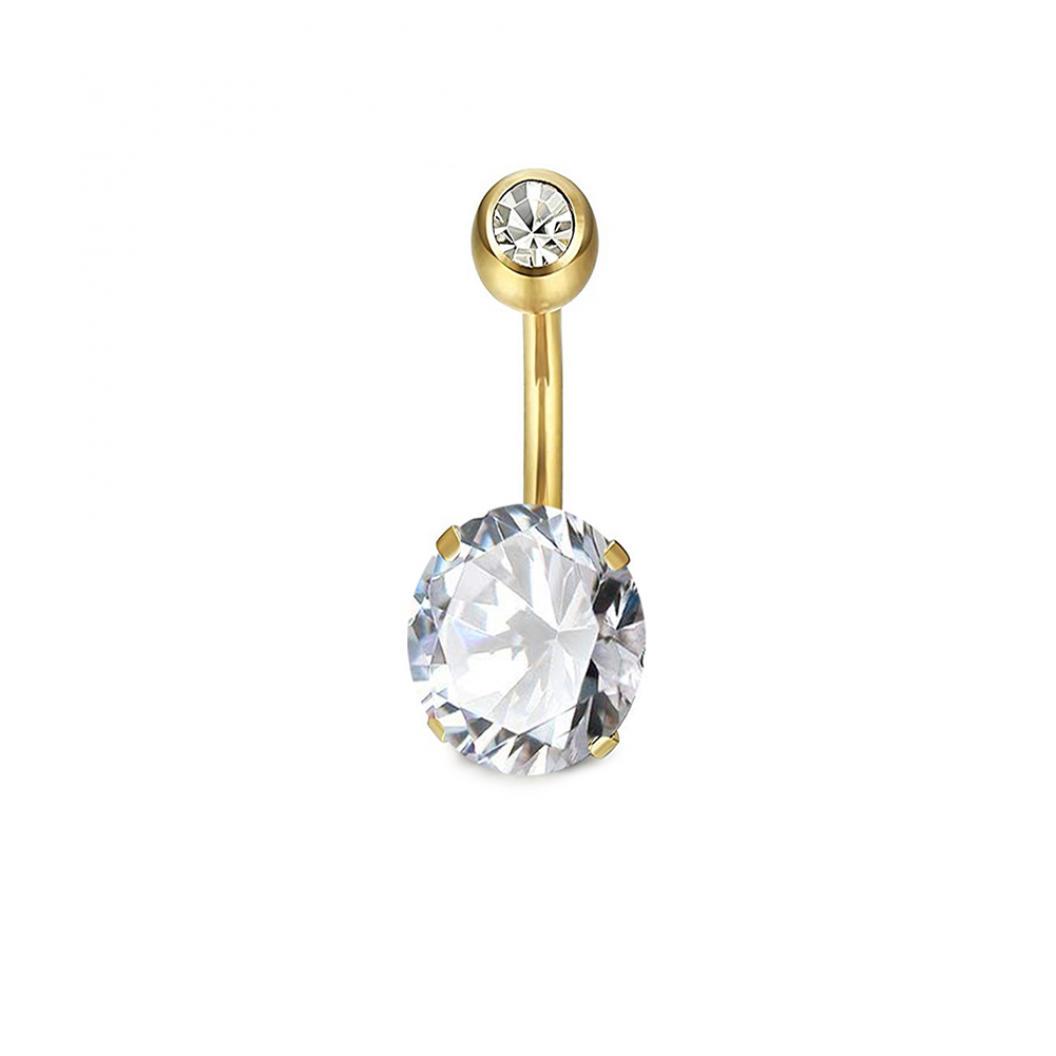 Mode Frauen Bauchnabel Bar Nabel Ring Körper Piercing Schmuck goldgelb