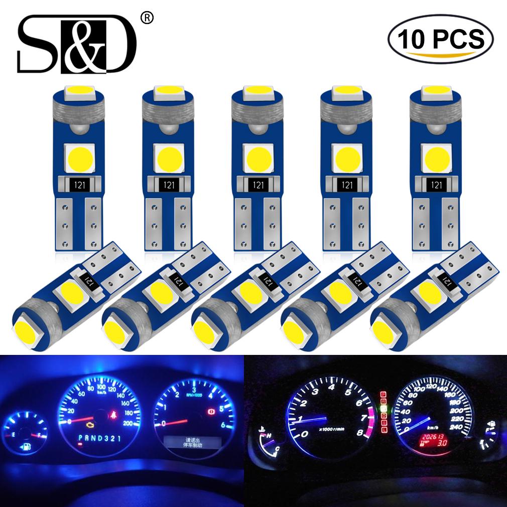 10Pcs T5 Led-lampe W3W W 1,2 W Led Canbus Auto Innen Lichter Dashboard erwärmung anzeige Keil Auto instrument Lampe 12V blau