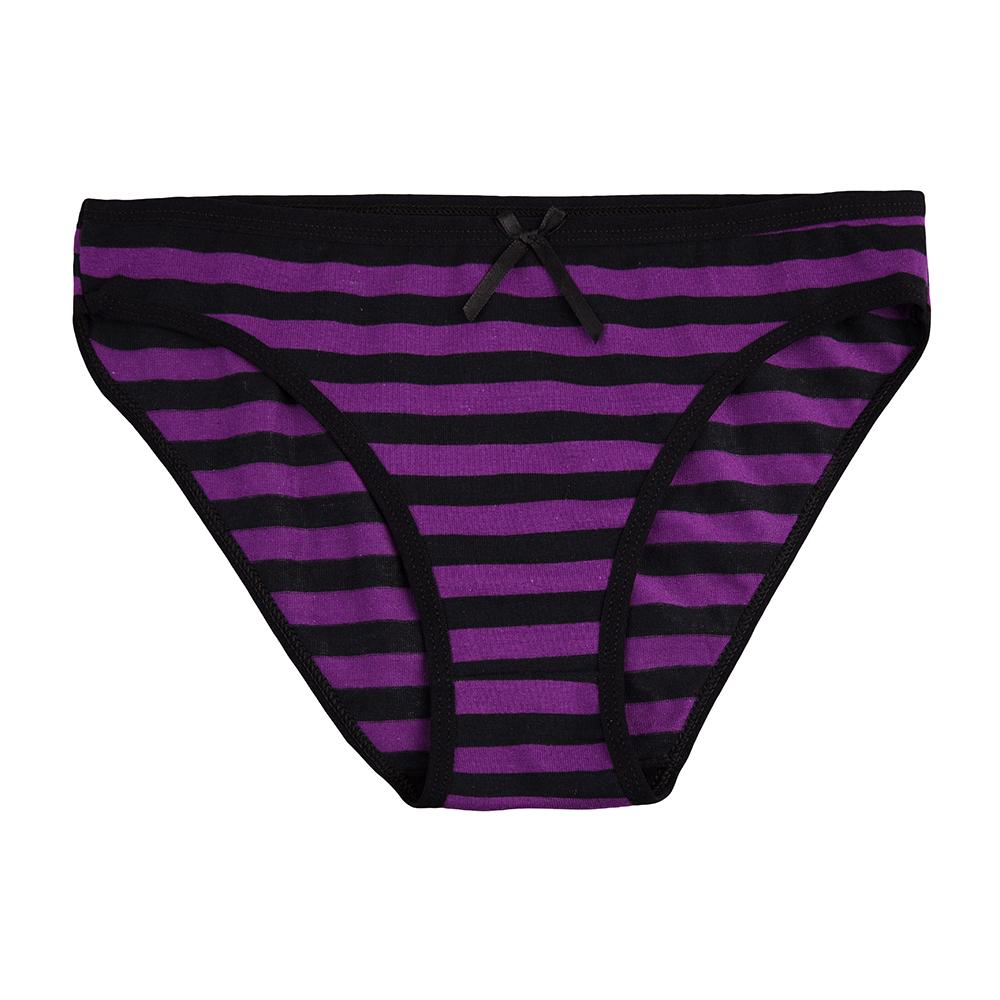Sexy Frauen Höschen Unterwäsche Baumwolle Plus Größe Slips Gestreifte frauen Unterhosen Weiche Dessous 1 Pc XL violett