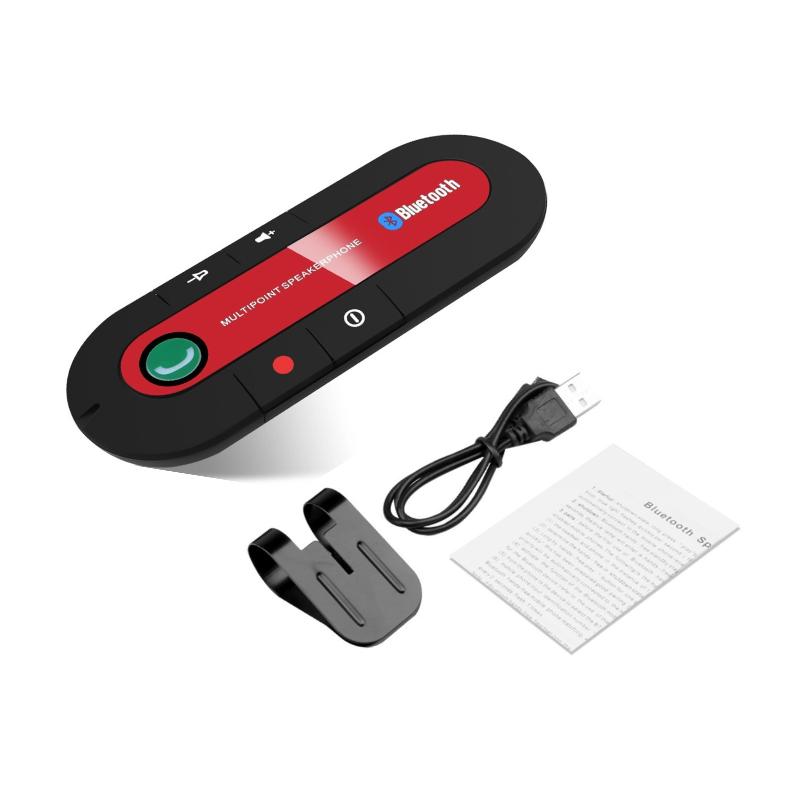 Multipoint Speakerphone 4.1 + EDR Drahtlose Bluetooth-Freisprecheinrichtung MP3-Musik-Player für IPhone Android Dropship rot