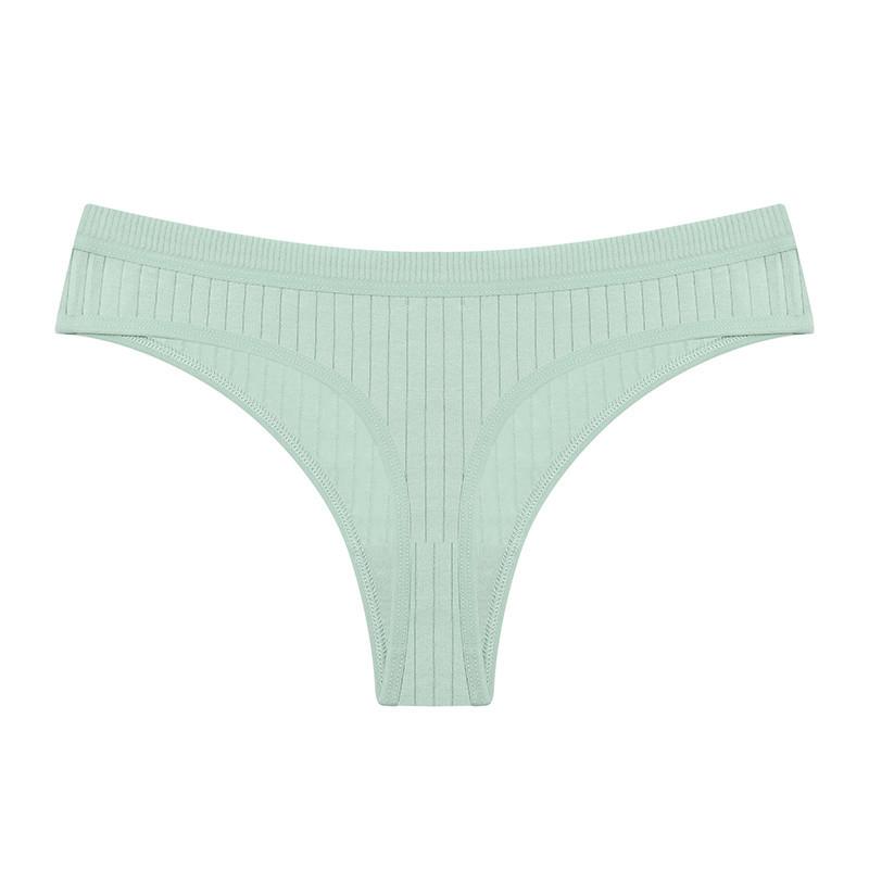 FINETOO Baumwoll-String für Damen, sexy, niedrige Taille, G-String mit T-Rücken, Dessous, Übergröße M-XXXL XXL grün