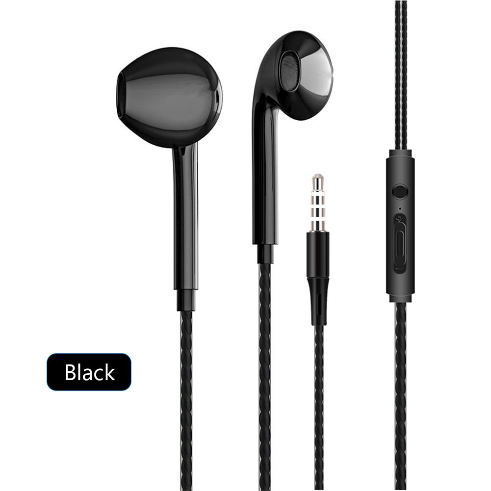 3,5-mm-Kopfhörer mit Kabel, Bass-Stereo-Ohrhörer, Fitnessstudio, Sport-Kopfhörer mit Mikrofon, Stereo-Headset für iPhone, Samsung, Xiaomi, Huawei, PC schwarz