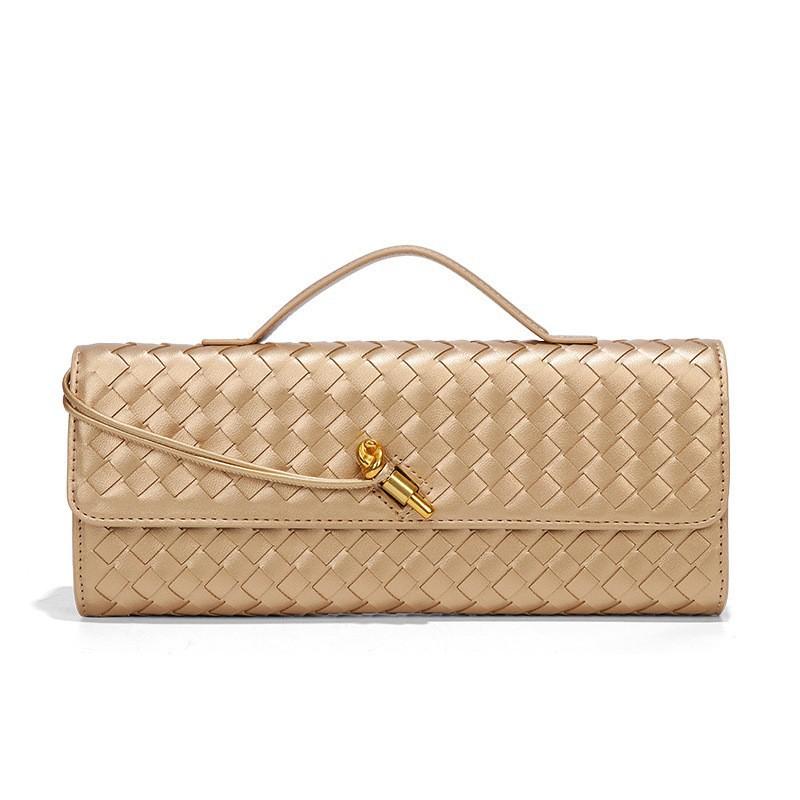 Trendige horizontale tragbare Abendessen-Tasche, mittelalterliche Orgeltasche, hochwertige Baguette-Tasche, Umhängetasche, gewebte Tasche.