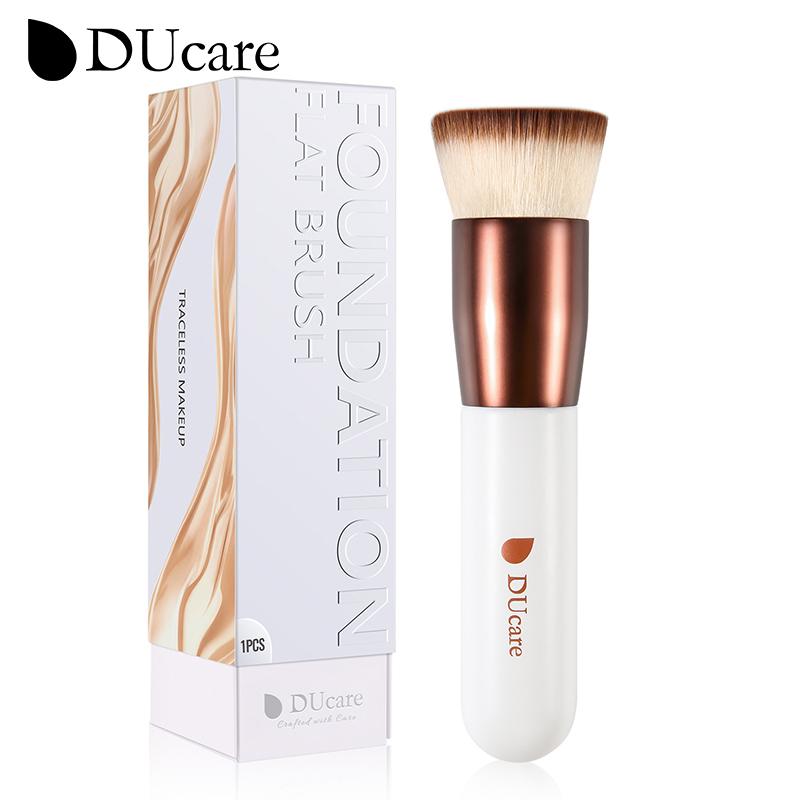 DUcare Foundation-Pinsel, professionelle flüssige Flachpinsel für Gesichts-Make-up-Set, Werkzeuge, Beauty Essential Make-up-Pinsel weiß