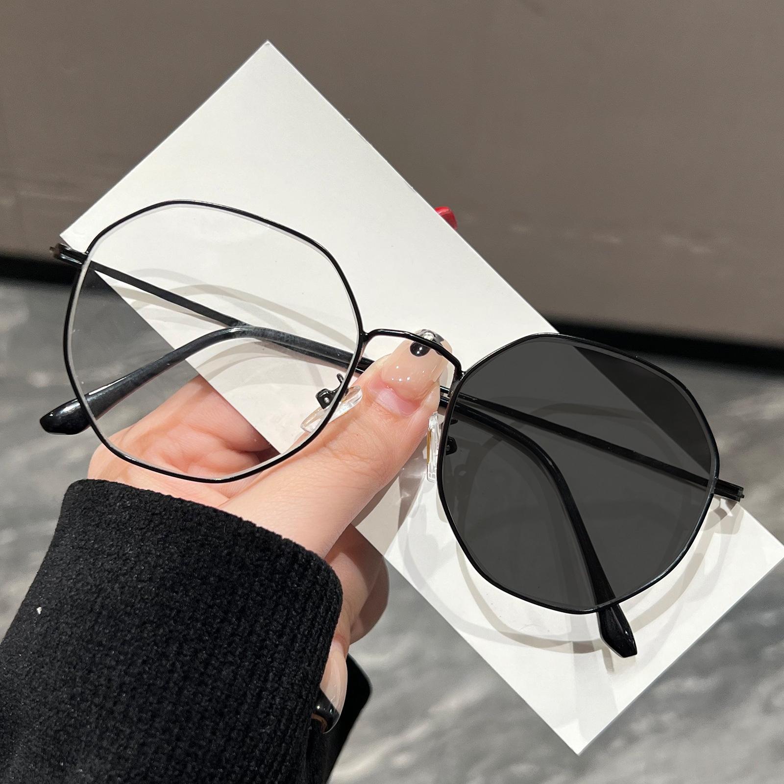 NEUE Retro Luxus Photochrome Myopie Brille Unisex Luxus Metall Exquisit UV Schutz Mode Brille 0 Bis -4.0 -1 schwarz