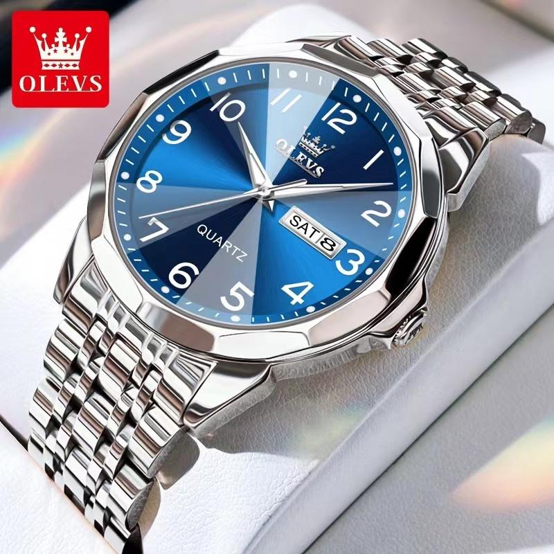 OLEVS Neue Top Herrenuhren Fashion Roman Digital Double Symnaries Wasserdichte Herrenuhr