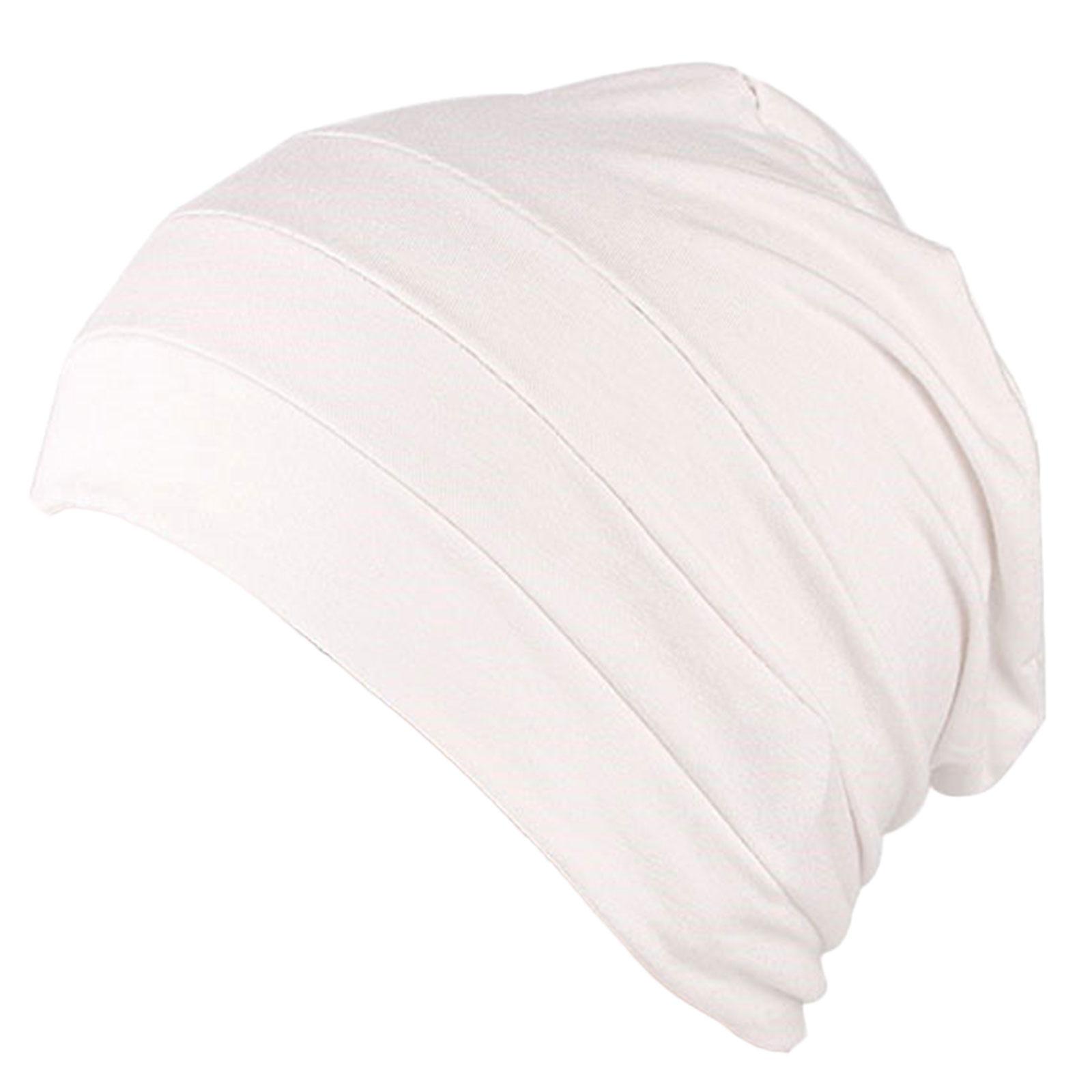 Bequeme Chemo-Mütze, Chemo-Hüte für Frauen, weiche Krebs-Haarausfall-Skullies-Mütze, Krebs-Kopfbedeckung, Kappe unter der Mütze weiß