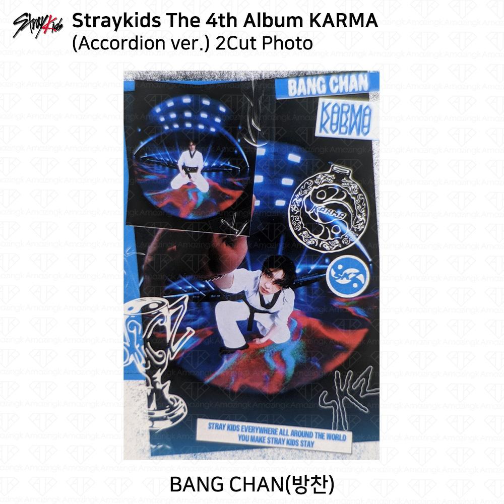 Stray Kids Das 4. Album Karma Akkordeon-Version Offizielle Fotokarte Bangchan 2Cut Photo