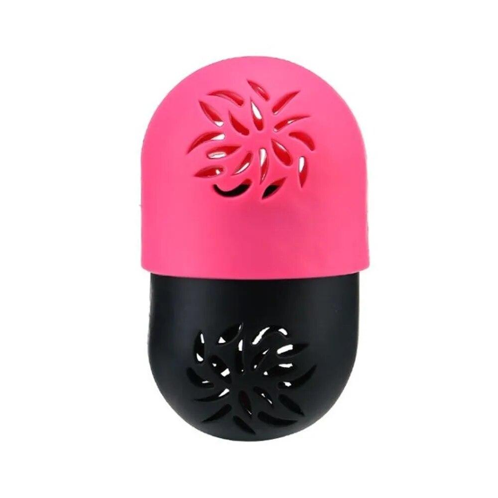 Tragbarer Silikon-Schönheitsschwamm, Aufbewahrungsbox für Make-up-Mixer, Halter für kosmetische Puffreinigung, Trocknungskoffer, Make-up-Zubehör rot