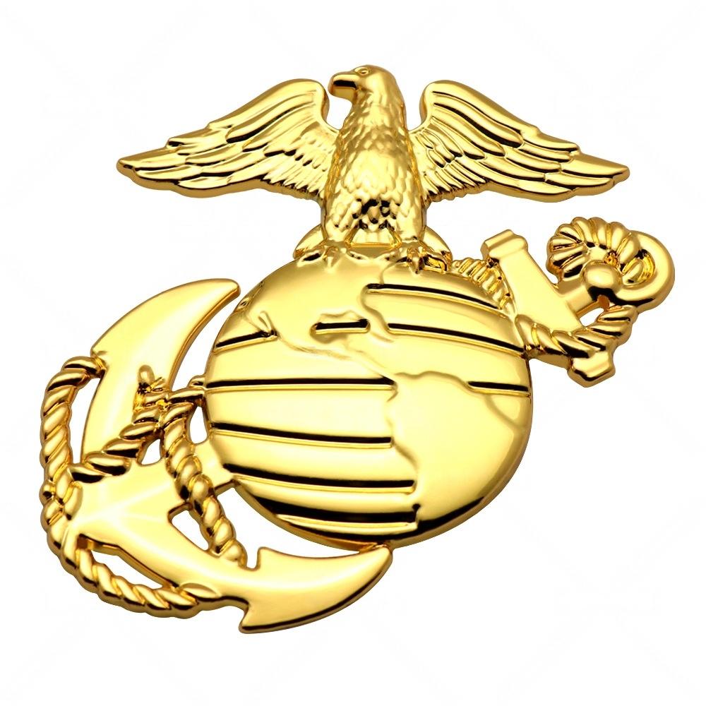 UNS. Metall-Autosymbol des Marine Corps zum 250. Jubiläum, 3D Adler Globus Anker Insignien Aufkleber, für Veteranen/Militär-Unterstützer gold