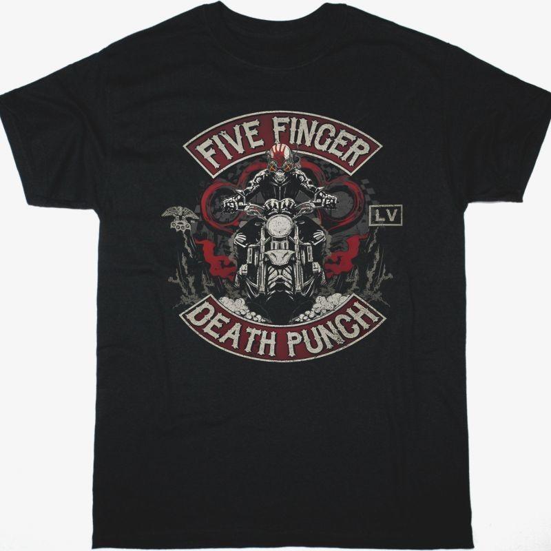Five Finger Death Punch Biker Totenkopf Schwarz T-Shirt 5XL bunt