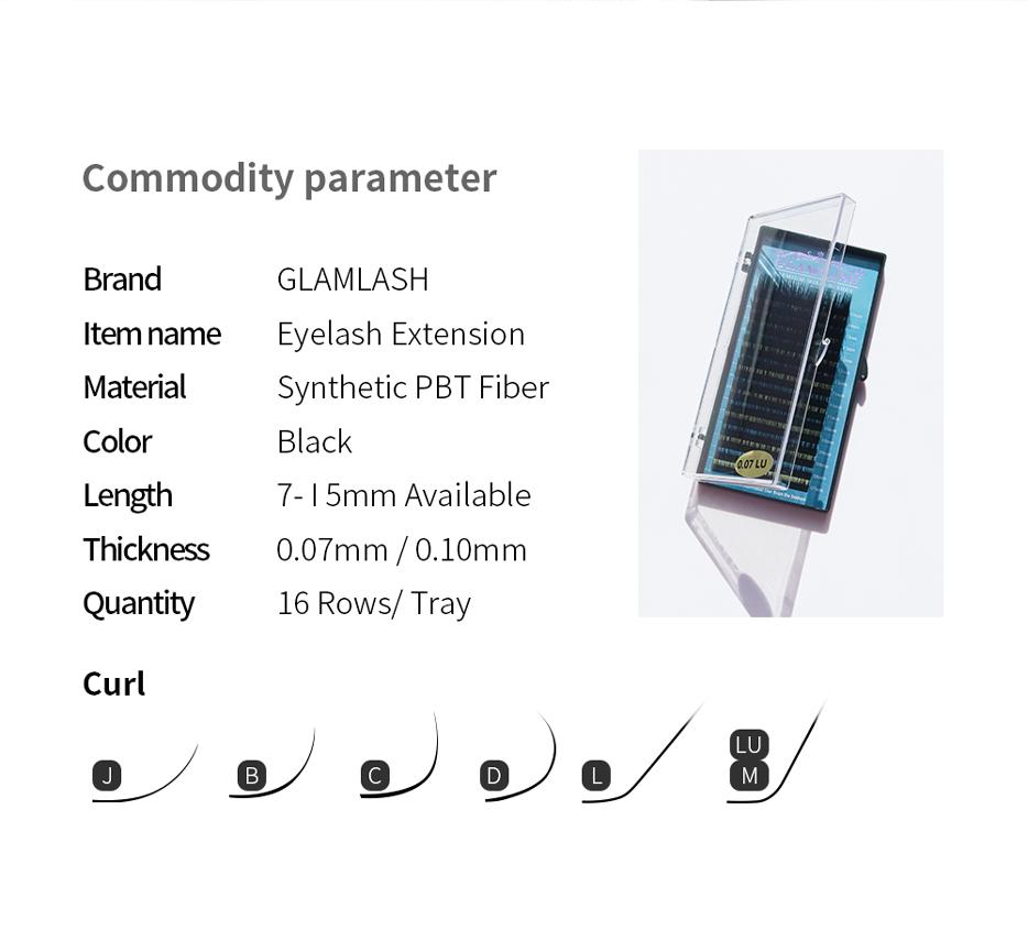 GLAMLASH 8–15 mm gemischte Länge, künstliche Wimpern, individuelle Wimpernverlängerung, künstliche Nerz-Wimpern, Make-up 0.12 D 7-15mm Mix schwarz