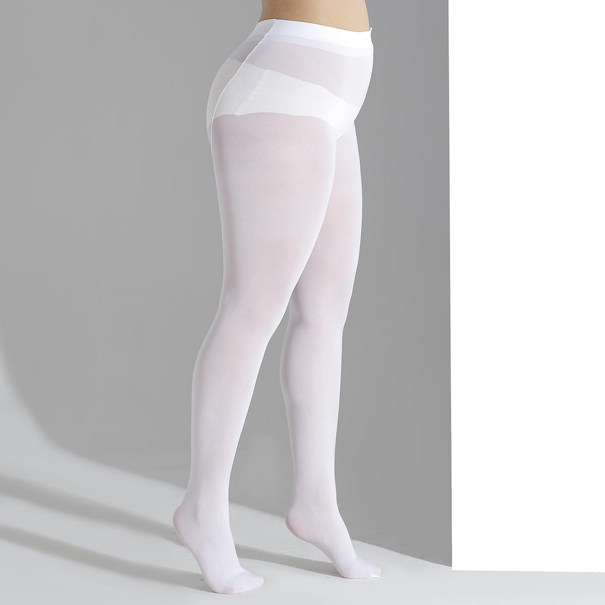 1 Paar Damen Übergröße Weiße Strumpfhosen Dehnbare Durchsichtige Weiße Strumpfhosen Strumpfhosen Strümpfe Damenstrumpfhosen 2XL white