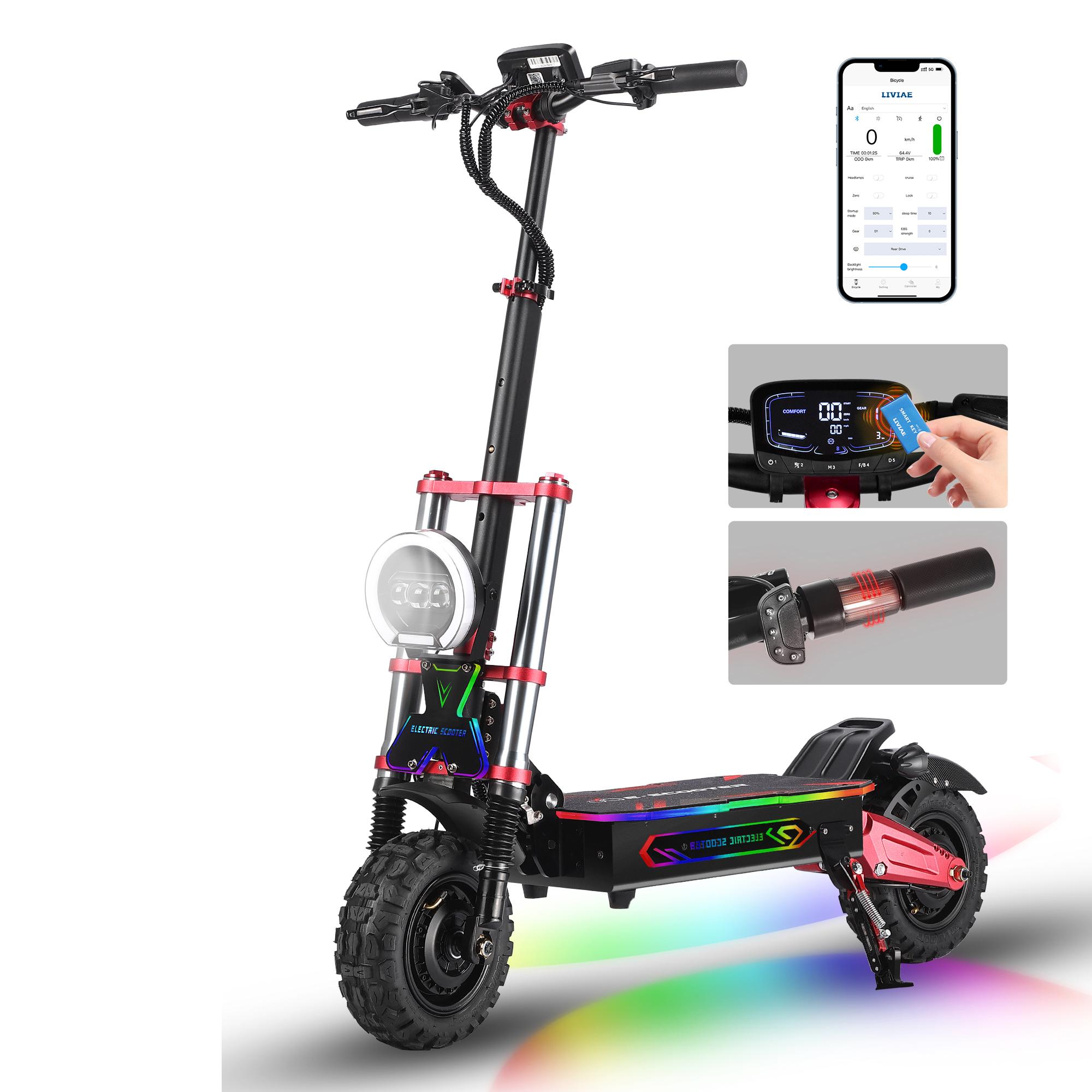 BOYUEDA S5-11 All-Terrain E-Scooter 6000W Doppelmotor 60V38AH Akku NFC-aktivierte App-Steuerung Escooter Offroad-Reifen Elektroroller