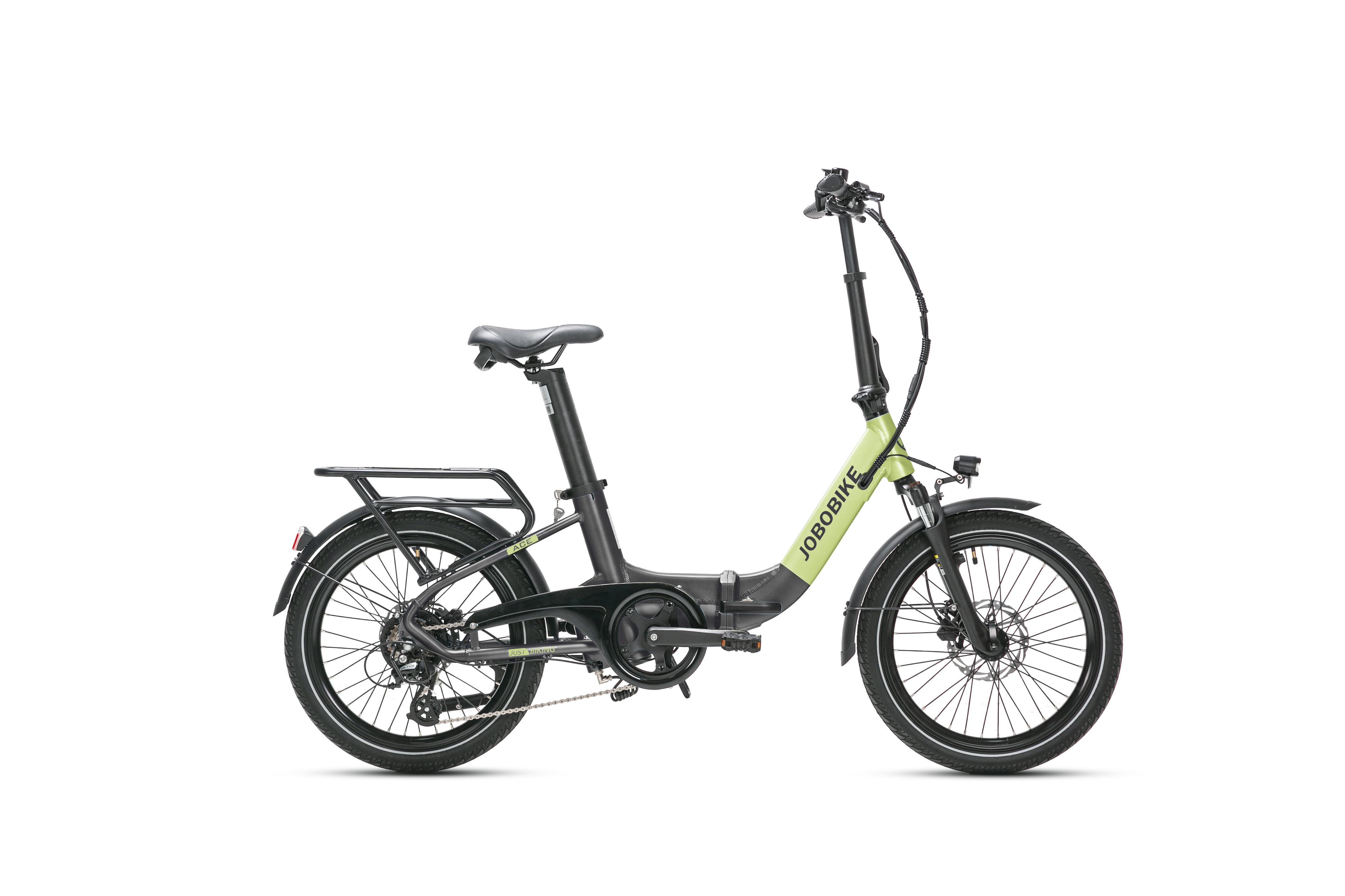 JOBOBIKE Ace Faltbares Elektrisches Fatbike 36V250W Motor 36V10Ah Batterie Shimano 7-Gang E-Bike All-Terrain Pendeln Elektrofahrrad grün