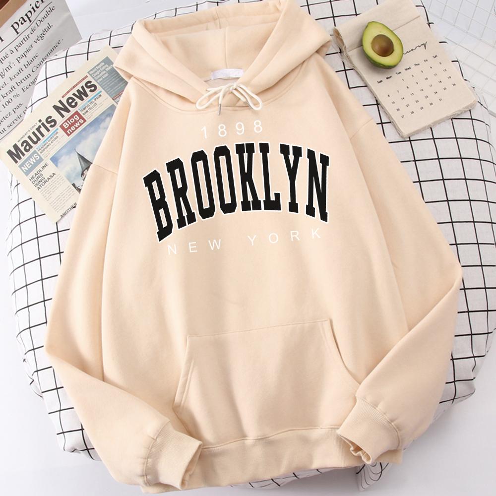 1898 Brooklyn New York Print Männliche Hoodies All-Match Casual Kleidung Mode Qualität Sweatshirts Vintage Harajuku Kleidung Männer S white