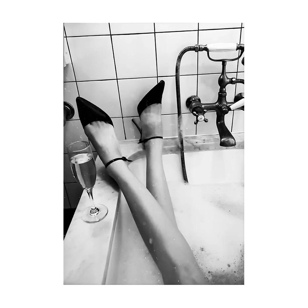 Moderne Mädchen Nordic Leinwand Kunst Poster Und Drucke Schwarz Und Weiß Leinwand Gemälde An Der Wand Kunst Bilder Dekoration Cuadro 20x30cm no frame blau