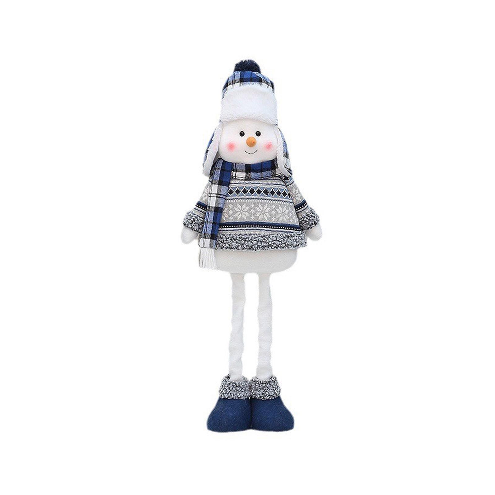 Weihnachtsdekoration, blau, ausziehbar, Schneemann-Puppe, Ornamente 50
