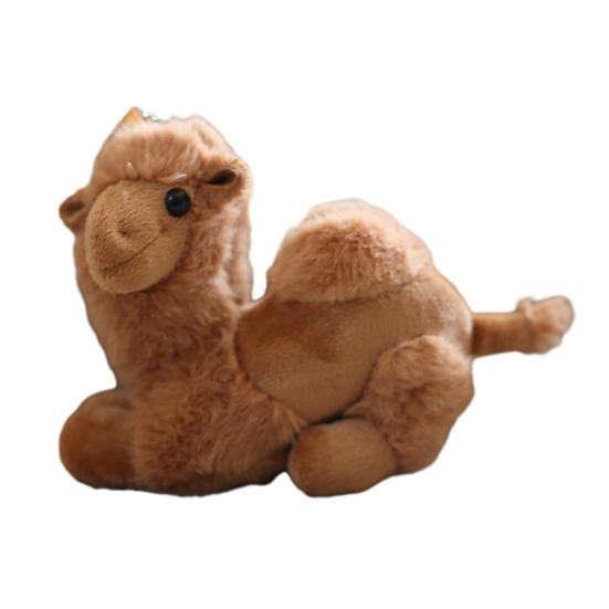 Niedlicher Plüsch Kamel Schlüsselanhänger Flauschige Kamel Puppe Schlüsselanhänger für Rucksäcke Geldbörsen Puppe licht kaffee