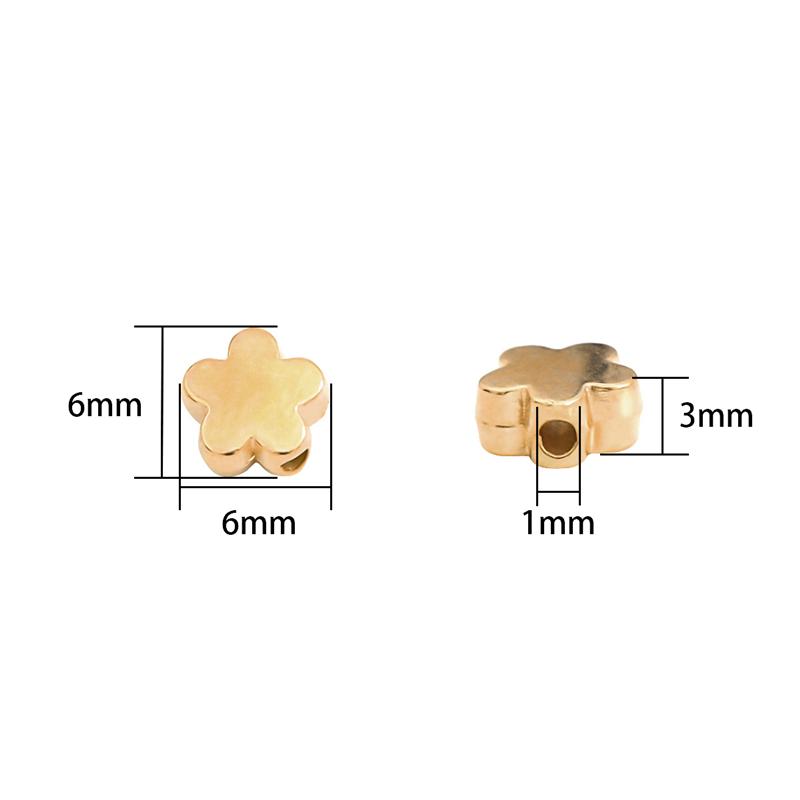 100 Stück/Beutel CCB Gold/Silber Farbe Stern Blume Krone Schmetterling Herz Perlen Charms Lose Spacer Acrylperlen DIY Schmuckherstellung Charm Perlen 6mm gold
