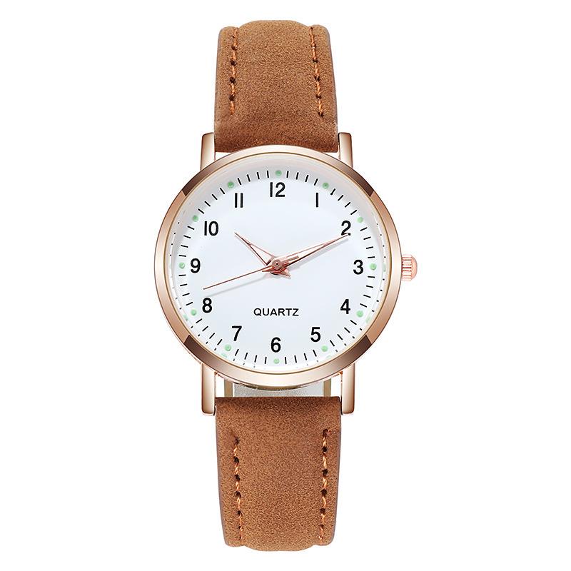 Luxuriöse Damen-Quarzuhren mit leuchtenden Zeigern, modische Damen-Quarz-Armbanduhren, Geschenke für Frau, Mädchen, Familie braun