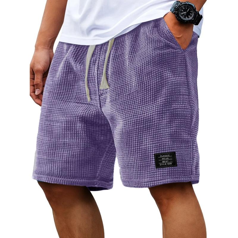 Herrenshorts Waffelstruktur Freizeitshorts Sommerbereit Locker sitzend Atmungsaktiv 5-Zoll-Shorts Amerikanischer Stil Herrenmode XL