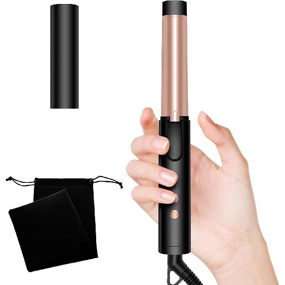 Mini Lockenstab für Kurze Haare, 25mm Lockenstab Kleine Locken mit 3 Einstellbare Temperaturstufen, Keramik Mini Lockenstab LED Anzeige 160-200°C