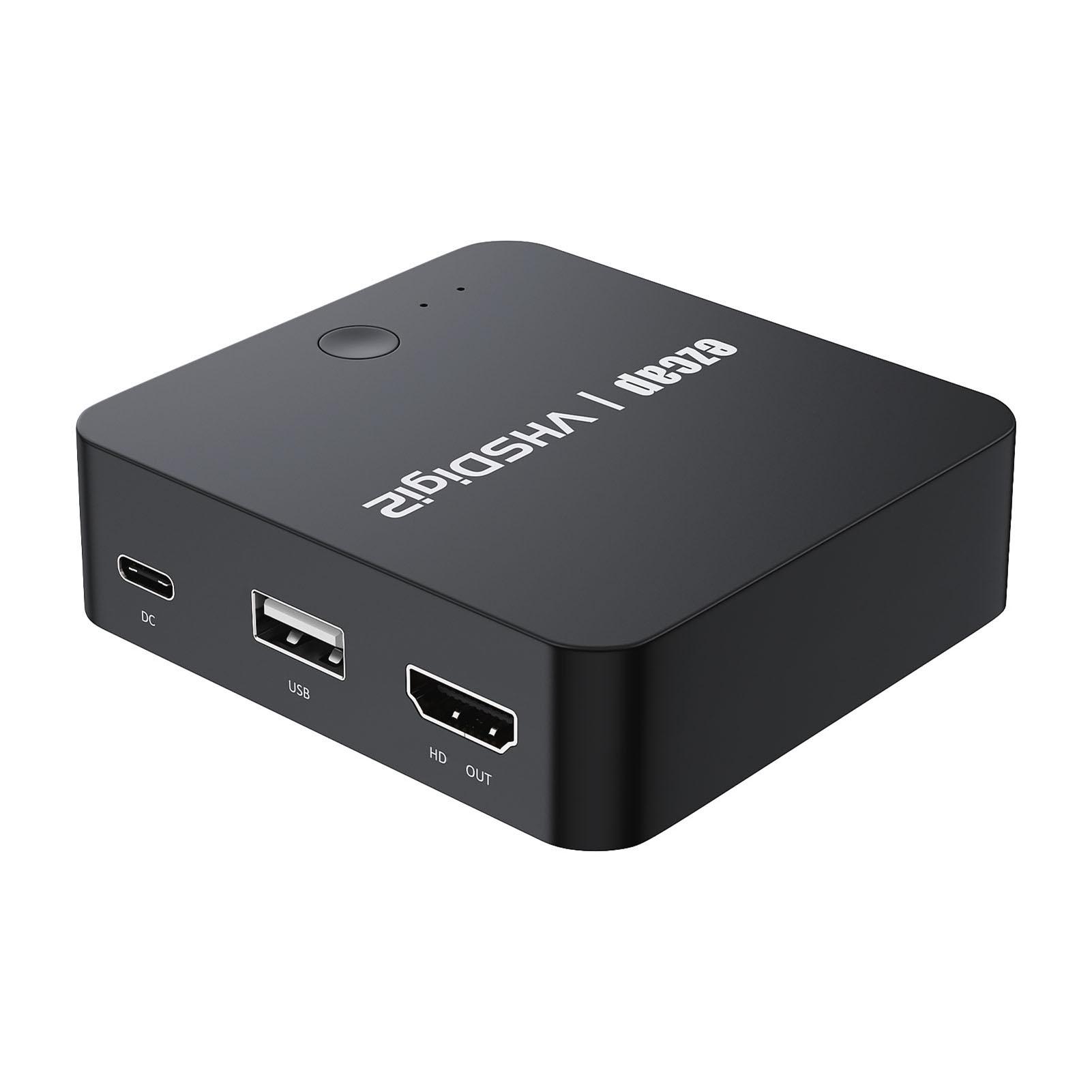 ezcap181P AV-Recorder, Video-Capture-Box, Audio-Video-Aufnahmebox, AV-Eingang, HD-Ausgang, Audio-Ausgang, schwarz