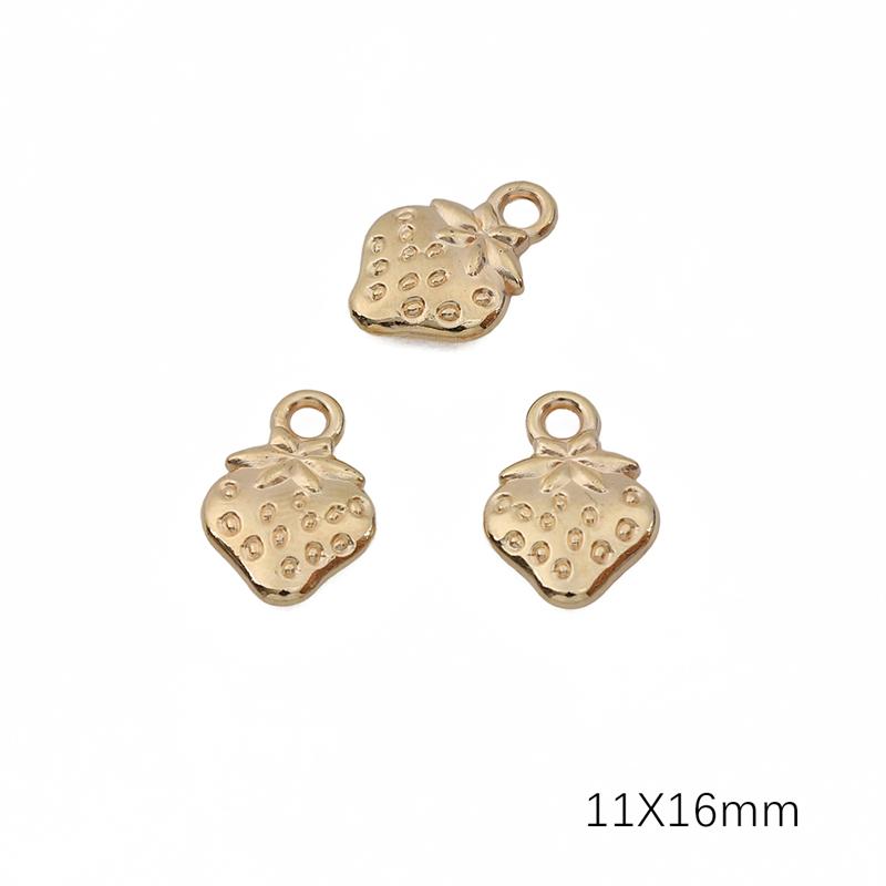 20 teile/beutel Gold Weiß-K Farbe Stern Herz Erdbeere Bär Kunststoff Anhänger für DIY Halskette Armband Schmuck Machen Zubehör 11x16mm 20pcs gold