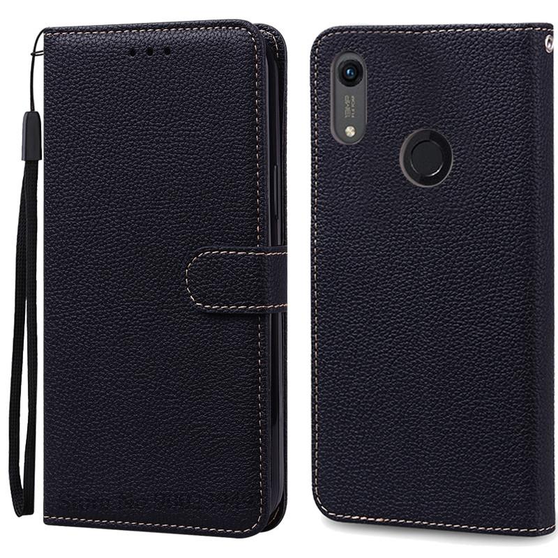 Für Huawei Y6 2019 Hülle Leder Flip Wallet Case Für Coque Huawei Y6 Prime 2019 MRD-LX1 Flip Case für Huawei Y6S Hülle Fundas Y6 2019 schwarz