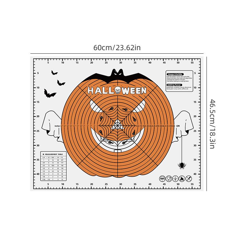 Antihaftbeschichtete Silikon-Backmatte zum Backen, Ausrollen und Kneten von Teig – Ideal für Kekse und Kuchen – Küchenwerkzeug mit Skala zum Backen an Feiertagen 60*45CM orange