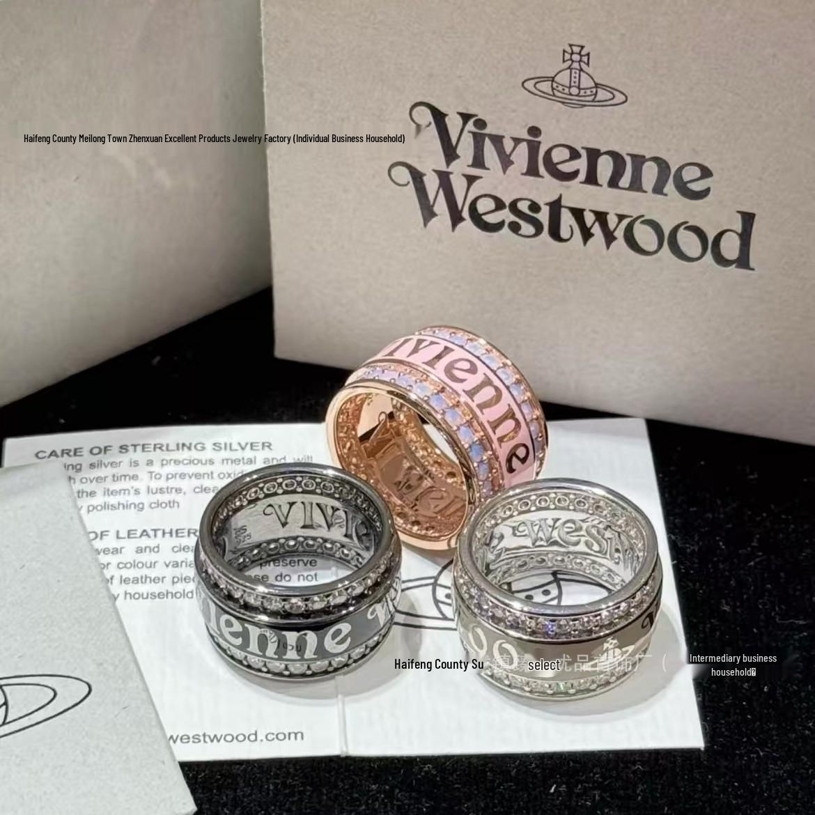 Vivienne Westwood Doppel-Schicht Zirkonia Besetzter Diamant Logo Ring - Funkelnde Edle Partnerringe Size 8
