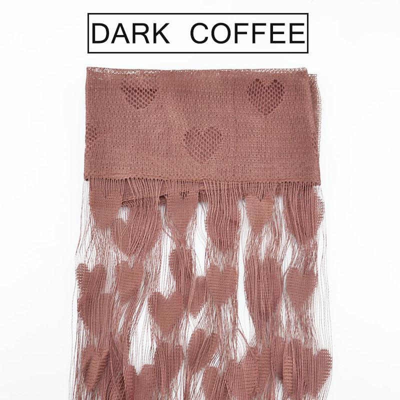 100*200Cm Romantische herzförmige String Gardinen für Wohnzimmer Schlafzimmer Vorhang kaffeebraun