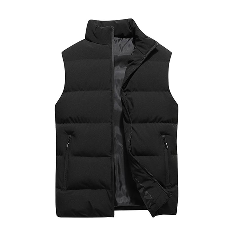Plus Größe 8XL Herbst Winter Männer Weste Jacke Mens Casual Winddicht Wasserdichte Warme Weste Jacke Mens Fashion Casual Weste Männlich 3XL schwarz